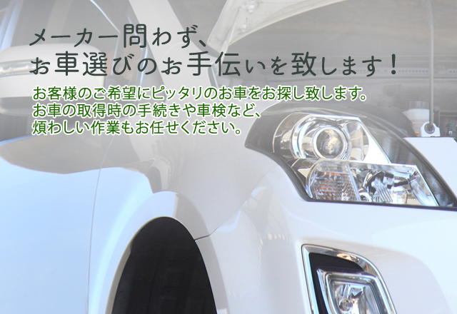 メーカー問わず、 お車選びのお手伝いを致します!